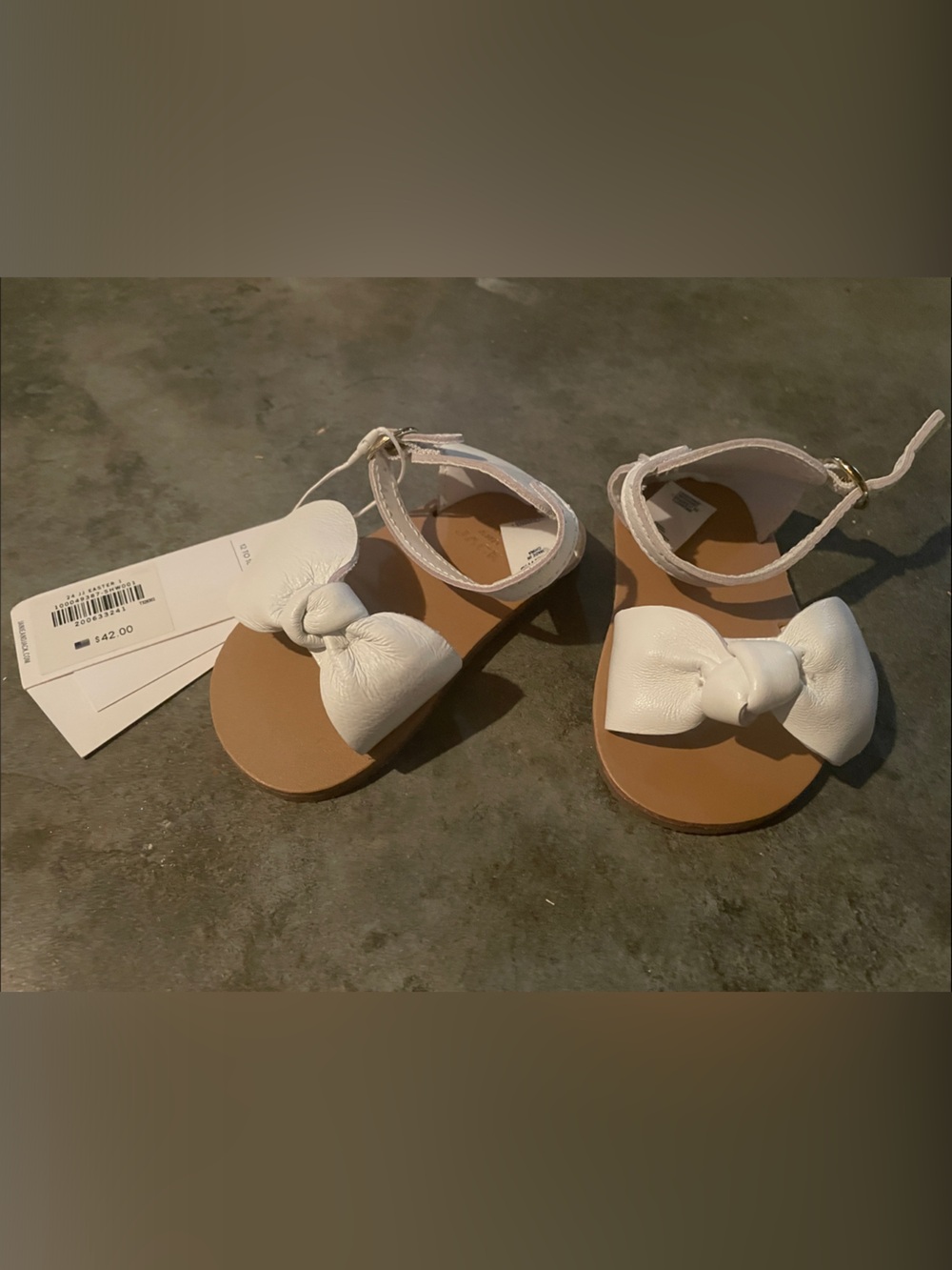 Janie and Jack White Bow Leather Toddler Sandals